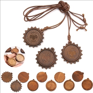 30mm Wood Cabochon Settings Blank Cameo Pendant Base Trays